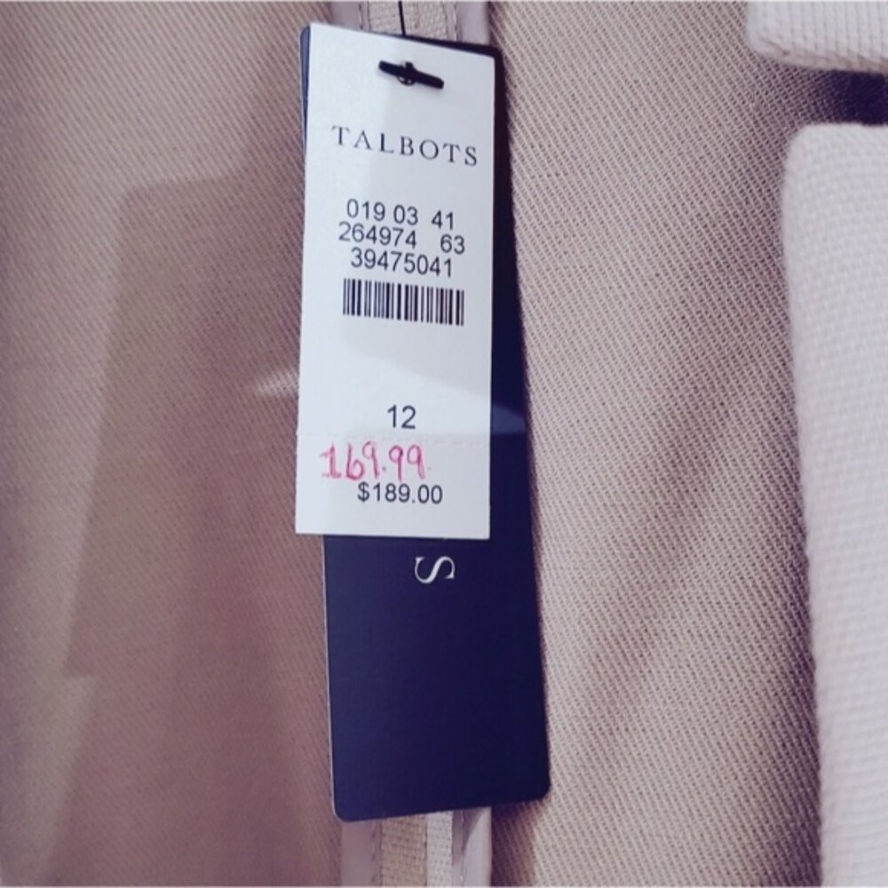 NWT TALBOTS Camel Curved Stand Collar Blazer - Picture 6 of 11